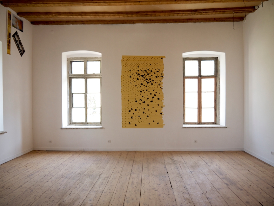 Oleksiy Koval, “Surrogate”, 2014, ink, marker, tape on the wall. Photo © Michael Hofstetter